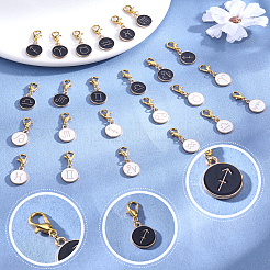 48pcs décorations de pendentif en alliage d'émail&nbsp;HJEW-BM00018