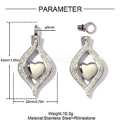 Ciondoli in acciaio inox 304 con smalto bianco e strass di cristallo&nbsp;SA-OY003-58P-01
