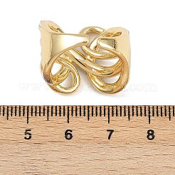 Verstellbare offene Manschettenringe aus Messing mit Mikropavé und Zirkonia&nbsp;RJEW-C140-17G