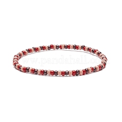 Set di braccialetti elastici con perline di semi di vetro da 5 pz e 5 colori per donna&nbsp;BJEW-JB08618