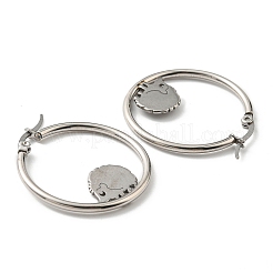 Pendientes de aro con cuentas de erizo de acero inoxidable 304 que no se deslustran&nbsp;EJEW-F320-02P