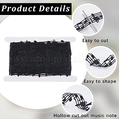 Ruban de bordure en dentelle de note de musique en polyester de 20 mètre&nbsp;OCOR-GF0004-44B