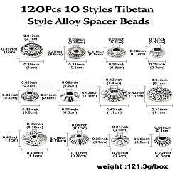 120 stücke 12 stile tibetanische legierung abstandshalterperlen&nbsp;FIND-CJ0002-91