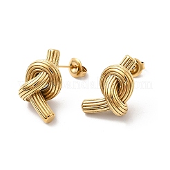 Pendientes de botón con nudo de acero inoxidable 304&nbsp;EJEW-K268-45G