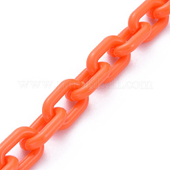 Chaînes de câble acryliques opaques faites à la main&nbsp;AJEW-JB00664-06