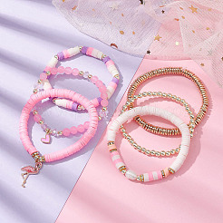 6 Stück 6-teiliges Stretch-Armband-Set aus natürlicher malaysischer Jade&nbsp;BJEW-JB09734