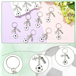 10 x Schlüsselanhänger aus Legierung mit Fußballmotiv&nbsp;KEYC-YW00231