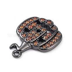 Pendenti con placcatura in ottone arancione con zirconi cubici&nbsp;KK-D031-03