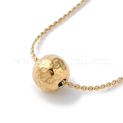 Colliers à pendentif boule ronde en acier inoxydable 304 avec placage ionique (IP) pour femmes&nbsp;NJEW-D056-01A-01G