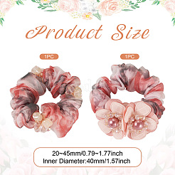 2 Stück 2 Stile schicke einfarbige französische Satin-Zopf-Haargummis für elegante Frisuren&nbsp;OHAR-TA0001-09