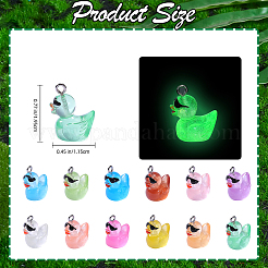 60 pièces 12 couleurs pendentifs en résine transparente lumineuse&nbsp;CRES-SZ0001-38