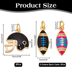 6 pz 3 stili pendenti in ottone smaltato&nbsp;KK-AR0004-43