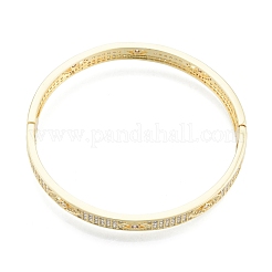 Bracelet jonc à charnière œil de cheval en zircone cubique&nbsp;BJEW-G651-07G-02