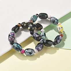 Stretch-Armbänder aus natürlichen Feuer-Crackle-Achatperlen&nbsp;G-P570-01C
