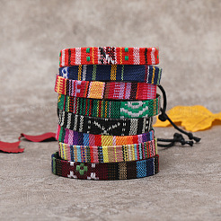 12 Stück verstellbare geflochtene Armbänder aus Baumwollkordel im Ethno-Stil für Männer und Frauen&nbsp;FS-WGF0782-01