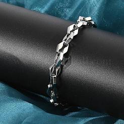 Bracelets à maillons en losange en acier inoxydable 304 pour femmes et hommes&nbsp;BJEW-F488-60P
