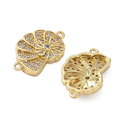 Messing Micro Pave Zirkonia Muschel Verbinder Charms&nbsp;KK-P325-05G