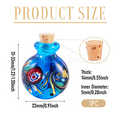 Handmade lampwork Parfümflasche Anhänger&nbsp;LAMP-TADJ0001-05D