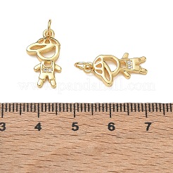 Pendenti in zirconi cubici trasparenti in micro pavè di ottone&nbsp;CU-CBA9AFC-01G-21