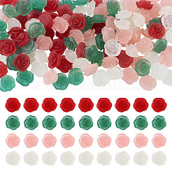 60 Stück 4 Farben mattierte Trabsparent-Harz-Cabochons&nbsp;RESI-TA0005-09