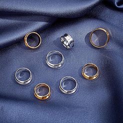 8 Stück 8 Stil 201 Edelstahl geriffelte Fingerring-Einstellungen&nbsp;MAK-UN0001-37