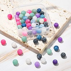 60pcs 6 Farben natürliche verwitterte Achatperlenstränge&nbsp;G-FS0001-96