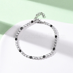 304 Edelstahl mit Zirkonia-Gliederkettenarmbändern für Damen&nbsp;BJEW-G754-01A-P02