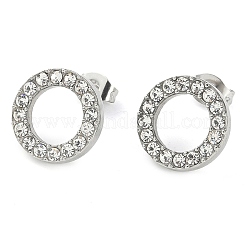 Ring 304 Edelstahl Kristall Strass Anhänger Halsketten & Armbänder & Ohrstecker Sets für Frauen&nbsp;SJEW-C004-09P-01
