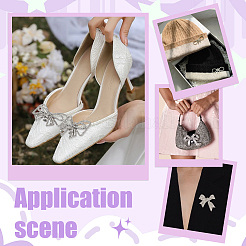 8 Stück 4 Stile Bowknot-Schuhdekorationen aus Legierung und Messing mit Strassen&nbsp;AJEW-PH0011-72