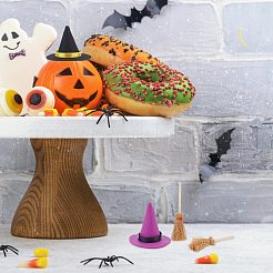 12 Stück Hexenhüte aus Polyester in 2 Farben&nbsp;AJEW-CP0005-50