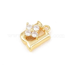 Breloques en laiton zircon cubique transparent&nbsp;KK-Z151-18G-U