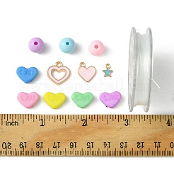 DIY Schmucksets für Armbänder aus runden und herzförmigen Acrylperlen&nbsp;DIY-FS0006-28