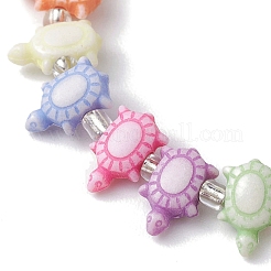 Stretch-Armbänder aus Acryl- und Glassperlen in Strandschildkröte-Optik&nbsp;BJEW-JB10300-02