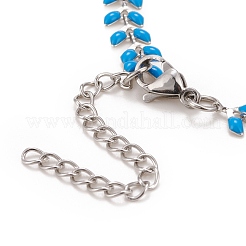Collar de cadena de eslabones de trigo esmaltado&nbsp;NJEW-P220-02P-06