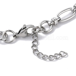 Anlaufgeschützte Gliederkettenarmbänder aus 304 Edelstahl mit ovalen und ringförmigen Gliedern für Damen&nbsp;BJEW-D028-01P