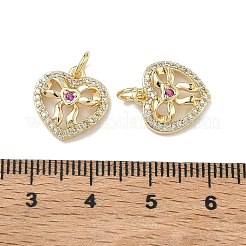 Pendentifs avec zircon cubiques à micro-pavés en laiton&nbsp;KK-D235-10G-02