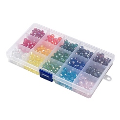 15 colores cuentas de vidrio electrochapado&nbsp;EGLA-X0006-02B-8mm