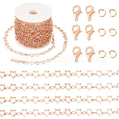 DIY-Sets zum Herstellen von Halsketten und Armbändern aus Messing mit Stern- und Ovalgliederketten&nbsp;DIY-TA0011-17