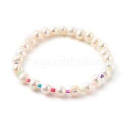 3pcs 3 Arten natürliche gezüchtete Süßwasserperlen-Stretch-Perlen-Armbänder-Sets&nbsp;BJEW-JB06266