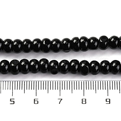 Fili di perline di agata nera naturale (tinti e riscaldati).&nbsp;G-G177-F01-04