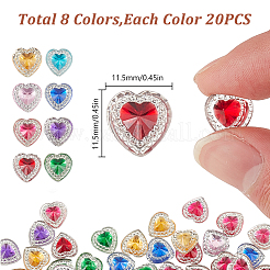 Cabujones de resina transparente 160pcs 8 colores&nbsp;RESI-GO0001-05