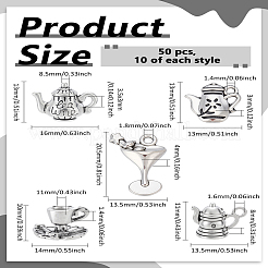 50 pz 5 stili pendenti in lega di stile tibetano&nbsp;FIND-LP0006-69