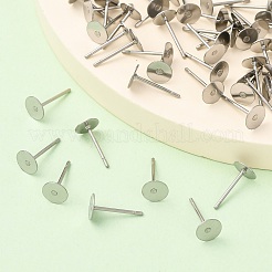 Anlaufgeschützte Ohrsteckerfassungen aus chirurgischem Edelstahl 316 mit flachen&nbsp;X-STAS-R073-06
