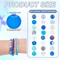 Perle di vetro craquelé e imitazione giada trasparenti e verniciate a spruzzo&nbsp;GLAA-PH0003-47D