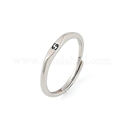 Bagues réglables en argent sterling rhodié 925&nbsp;RJEW-S397-01P-04