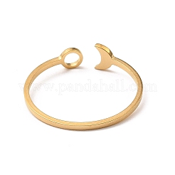 Anelli polsini aperti in acciaio inossidabile 304&nbsp;RJEW-Q808-01B-G