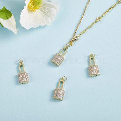 Ciondoli in ottone con micro pavé di zirconi trasparenti da 5 pezzo&nbsp;ZIRC-SZ0003-24