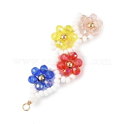 Grands pendentifs en perles de verre et perles de rocaille cuites au four&nbsp;PALLOY-MZ01391