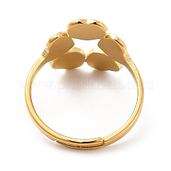 Anillo ajustable con forma de flor de acero inoxidable con revestimiento iónico (IP) 201 para mujer&nbsp;RJEW-F131-05G
