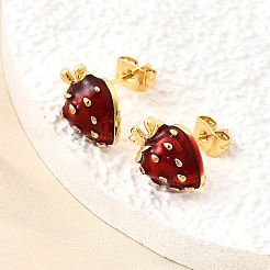 Boucles d'oreille en laiton émaillé&nbsp;EJEW-F372-01A-G